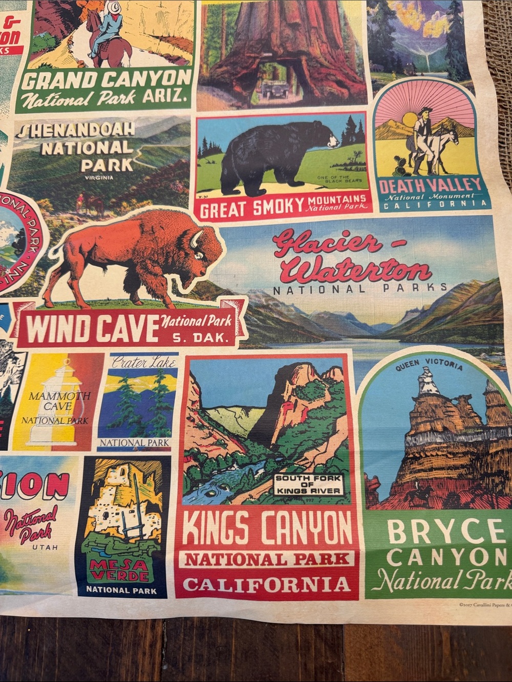 Cavallini Papers Poster 2017 Decorative Wrap 20X28 National Parks 🏞️ - Picture 6 of 12